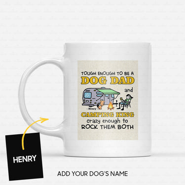 Custom Dog Mug - Personalized Camping King Gift For Dad - White Mug